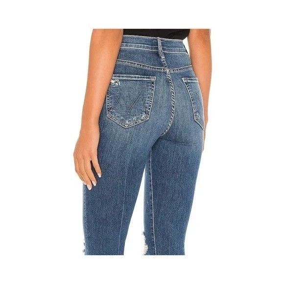 MOTHER The Insider Crop Step Chew In Dancing On Coals Jeans Size 25 - Picture 2 of 15